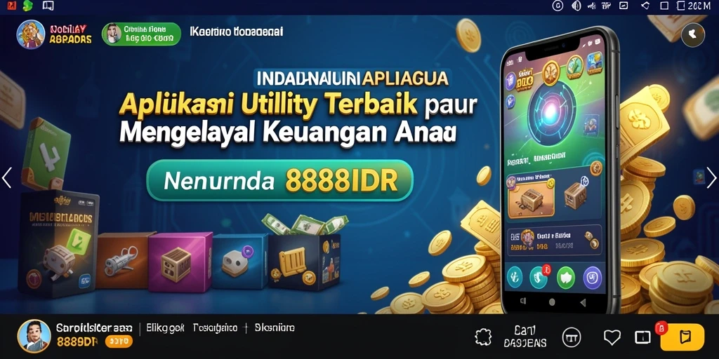 Tampilan antarmuka utama 888IDR dengan berbagai fitur keuangan.