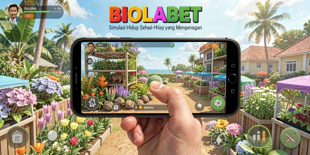 Gameplay BIOLABET yang menampilkan kehidupan sehari-hari di dunia virtual.