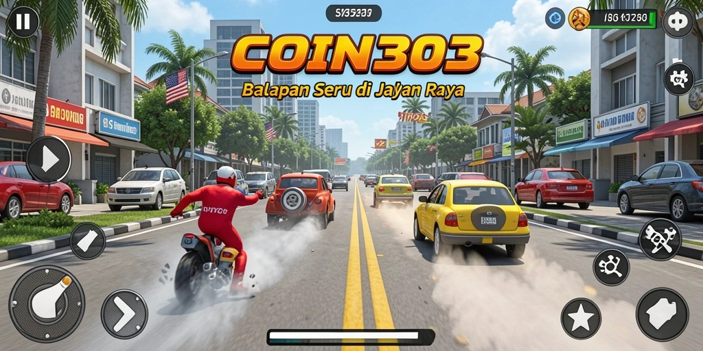 Tampilan gameplay Racing yang mendebarkan dan penuh aksi.