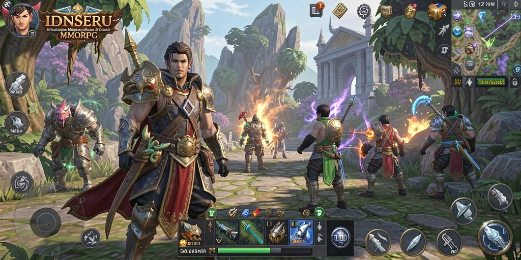 Tampilan gameplay <strong>IDNSERU</strong> yang mendebarkan dan penuh aksi di dunia MMORPG.