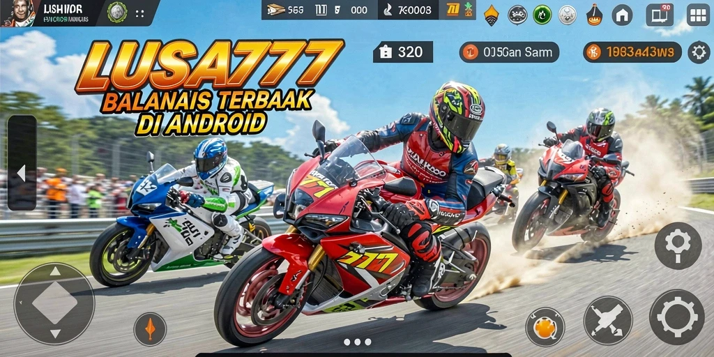 Gameplay LUSA777 yang seru dengan grafis balapan motor yang menawan.