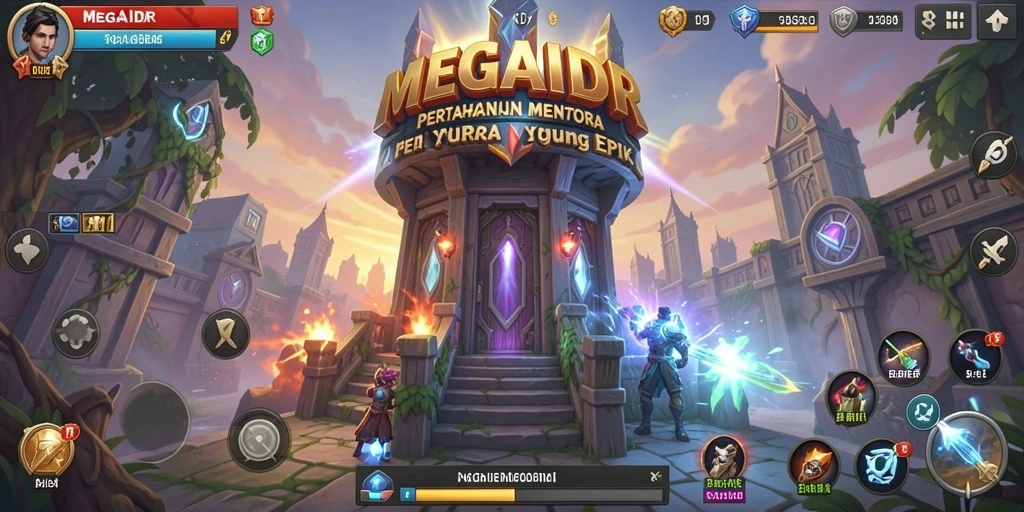 Screenshot gameplay Tower Defense MEGAIDR yang menarik.