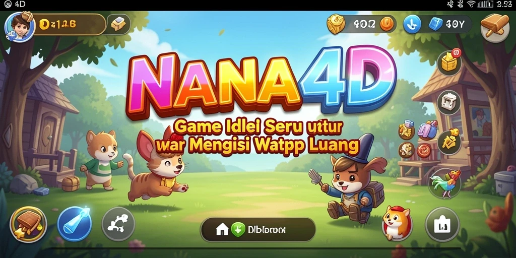 Tampilan gameplay NANA4D yang menarik dengan mekanik Idle yang menyenangkan.