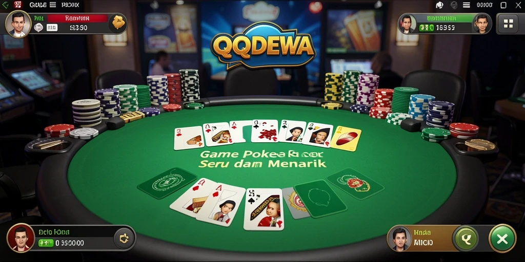Tampilan gameplay poker yang kompetitif di QQDEWA.