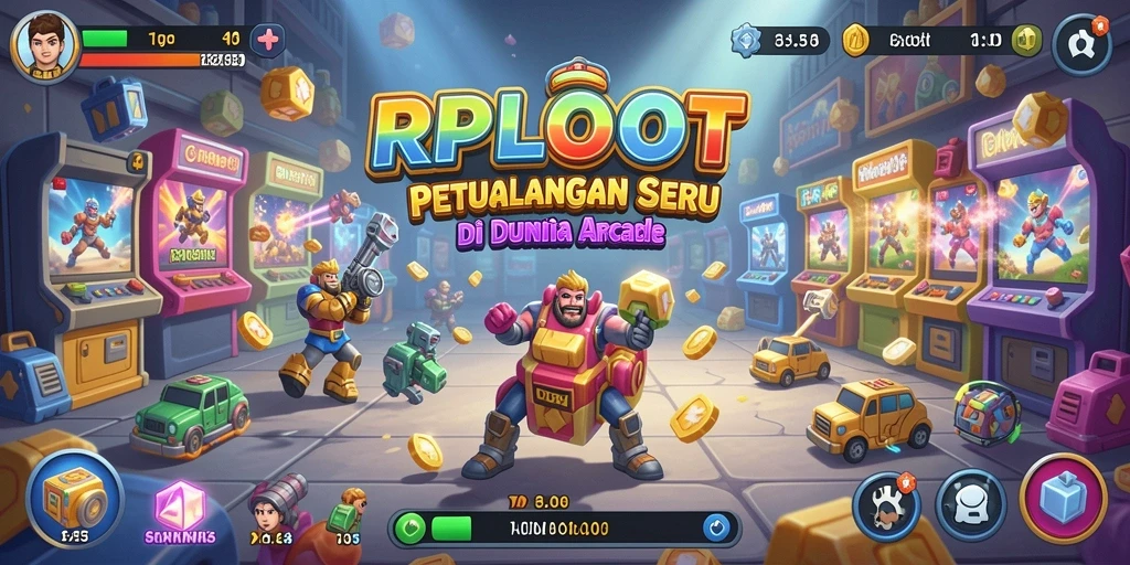 Tampilan gameplay RPLOOT yang penuh aksi dalam suasana Arcade.