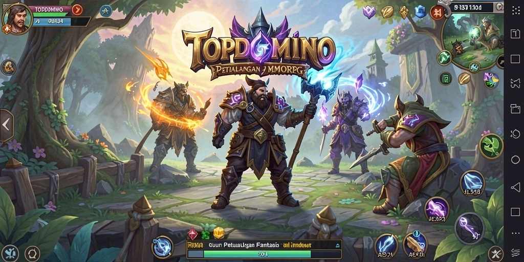 Tampilan gameplay menarik dalam dunia MMORPG TOPDOMINO.